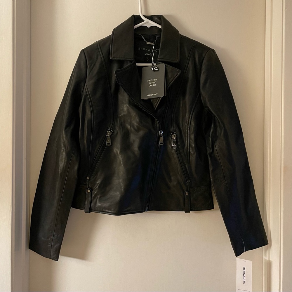 Bernardo Leather Jacket in Black